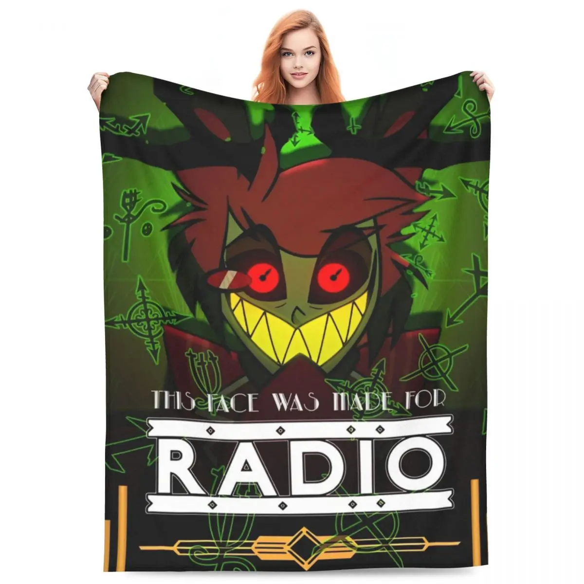 Alastor - H-Helluva-Boss Флисовые пледы Черные комедийные одеяла для спальни Легкое тонкое