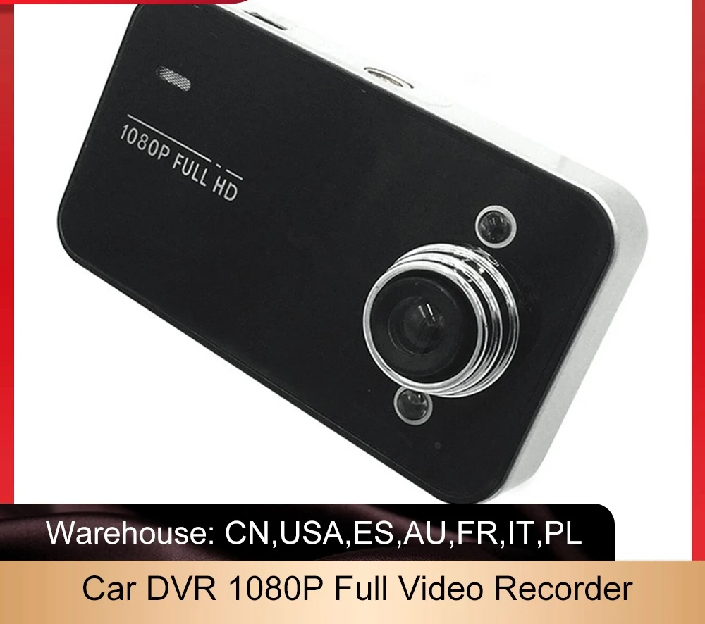 

New K6000 Car DVR 1080P Full Video Recorder Dashboard Camera LED Night Vision Video Registrator Dashcam Support TF Card