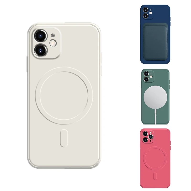 Silicone Magnet Cover Soft Shell Phones Protector Magnetic Cases Cell Phone Case for Magsafe iPhone 11 12 13 14 Pro Max X XR Xs