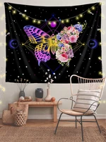 hippie tapestry butterfly wall hanging flower room decoration moon bedroom aesthetic art decor kawaii pink home boho tapiz pared