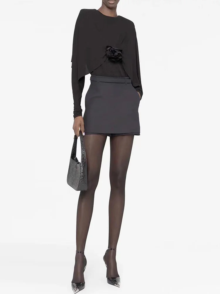 

Новинка 2023, женская накидка с рукавами «летучая мышь» и цветочной аппликацией