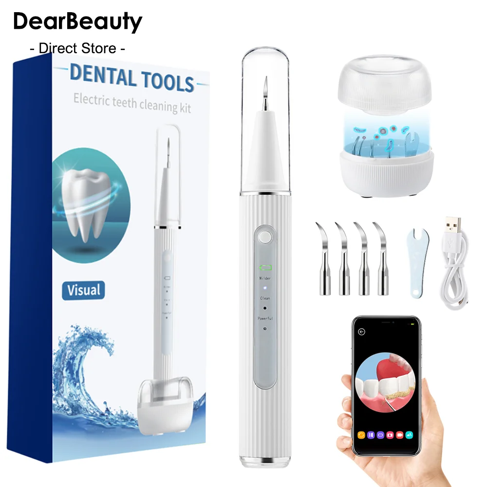Limpiador Dental ultrasónico Visual, raspador Dental eléctrico, removedor de cálculo, cuidado de higiene bucal, blanqueamiento Dental, limpiador de manchas de placa