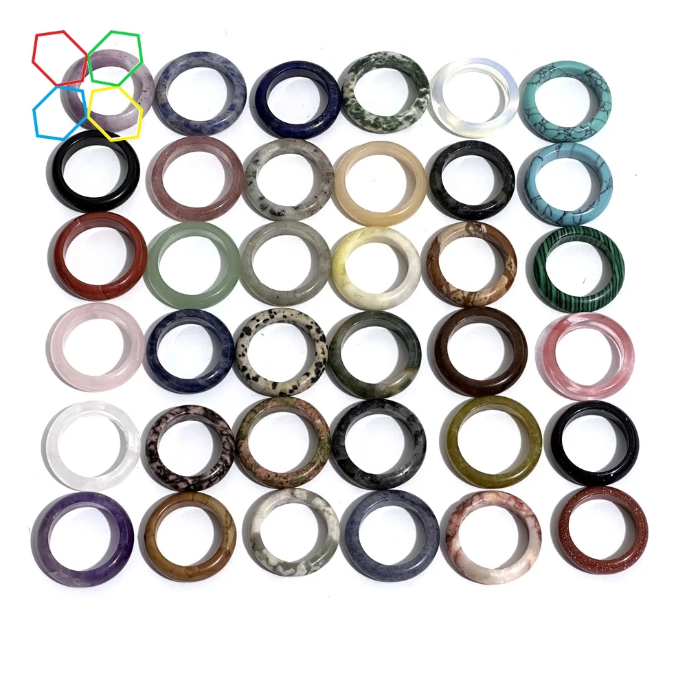 Кольца унисекс из натурального камня диаметром 17/18/19/20 6 мм