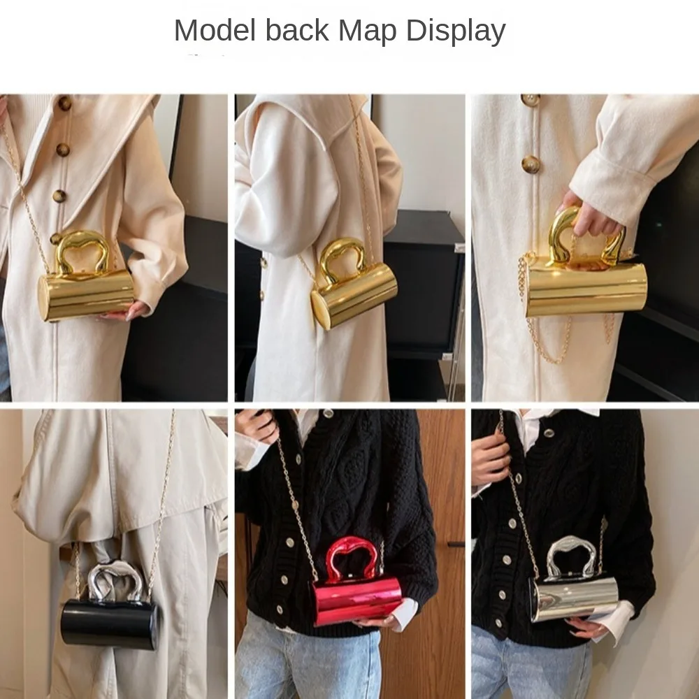 Акриловые модные вечерние кошельки мини-круглая цилиндрическая сумка