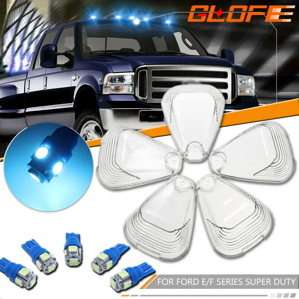 

Cab Marker Top Light Clear Cover + Ice Blue Led For 99-16 Ford Super Duty 15442