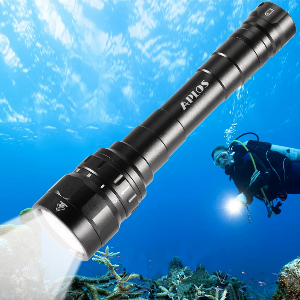 APLOS AP30 3100lm Diving Flashlight XPL LED Scuba Dive Light, IPX8 Waterproof Underwater 100m 328ft Professional Submersibl