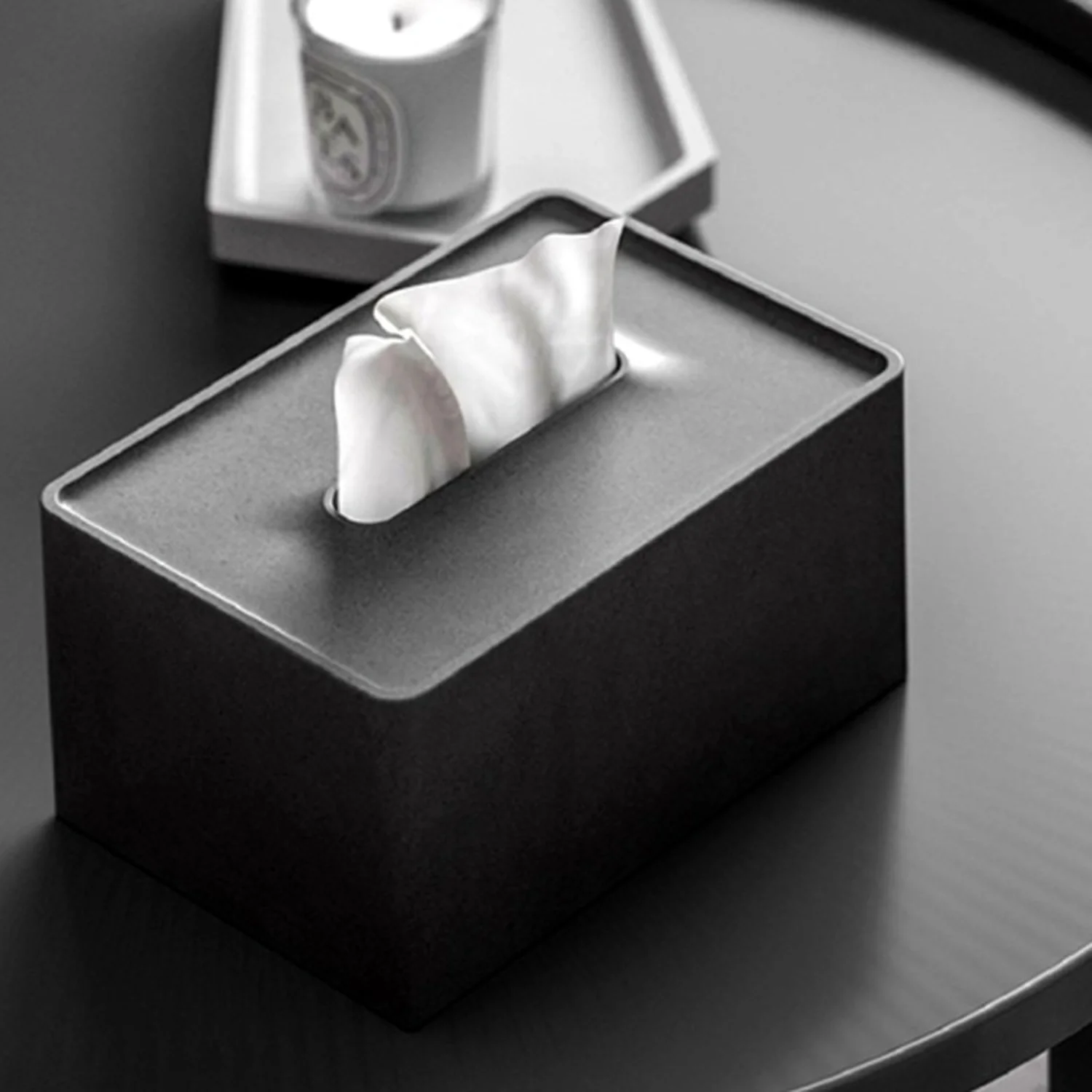 

Nordic simple solid color tissue box living room drawing paper box storage box plastic tissue box