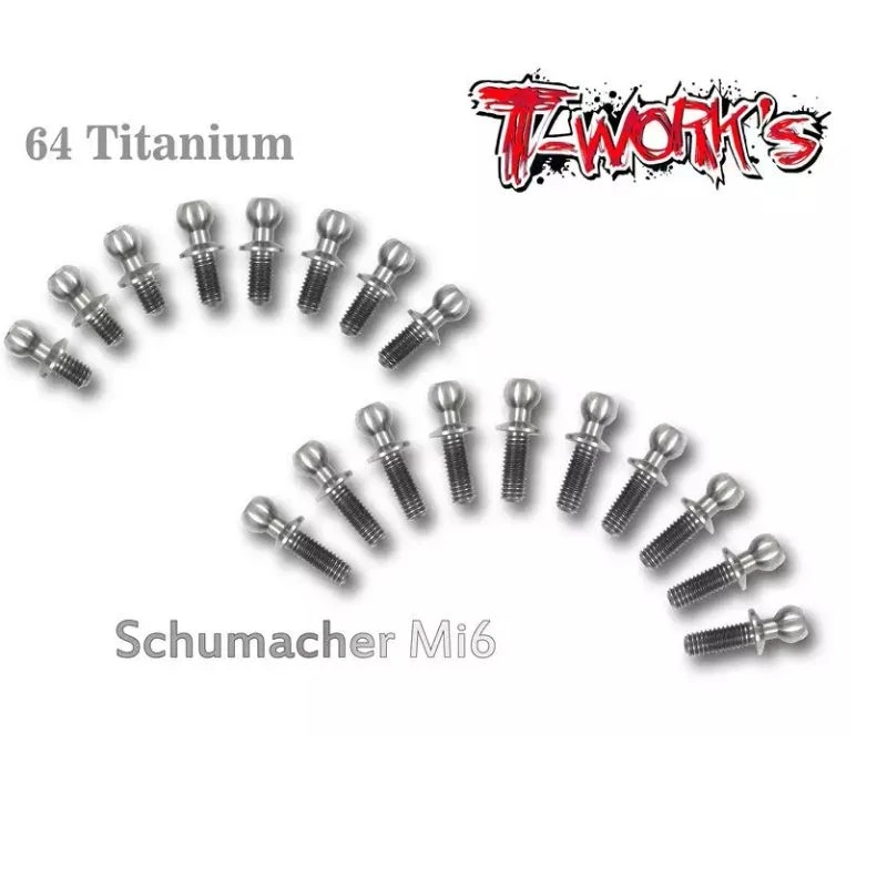 Original T worksTP-048 64 Titanium Ball End set For Schumacher Mi6Professional Rc part