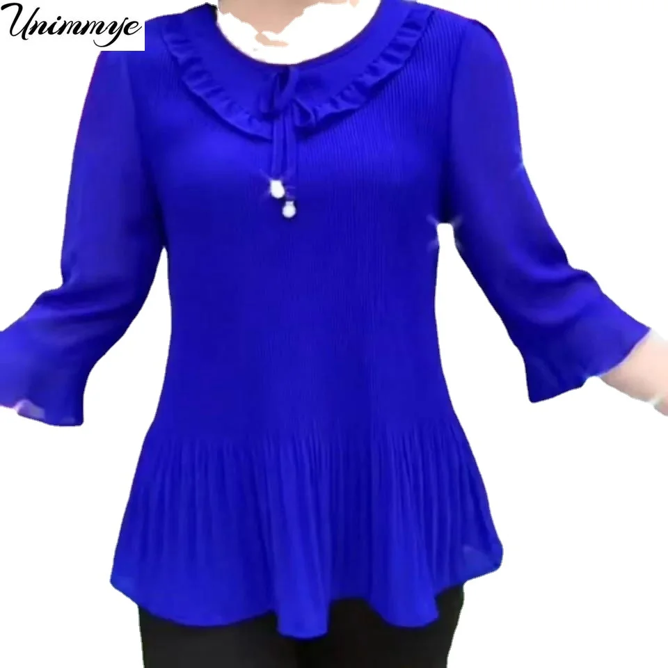 

blusas mujer de moda women V-neck Chiffon Blouses Long sleeve Female Shirt Fashion blusa feminina blouse 5XL