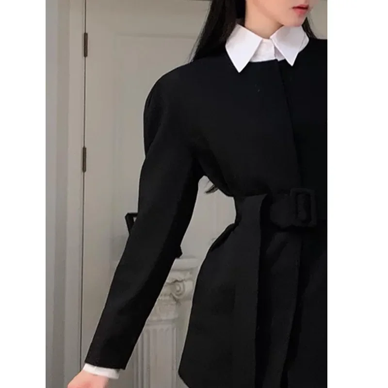 2024 элитный черный пиджак женский весенне-осенний новый элегантный универсальный