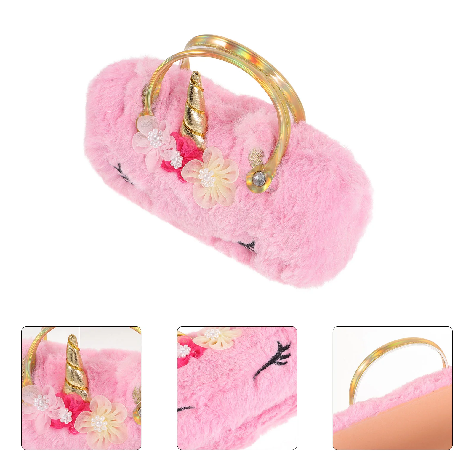 

Cute Glasses Case Portable Children's Girl Eyeglasses Holder Unicorn Handle Kids Plush