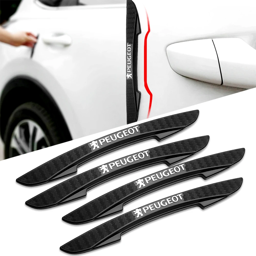 

4PCS Car Door Edge Anti-collision Protection Strips Rearview Mirror Guard Stickers for Peugeot 206 307 208 308 207 3008 407 2008