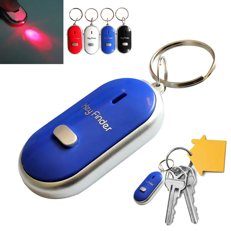 

Hot LED Key Finder Locator Find Lost Keys Chain Keychain Whistle Sound Control busca llaves Security Alarm Portable GPS Tracker