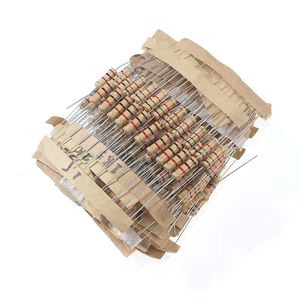 

1K ~ 820K Ом 300 шт./комплект 1 Вт набор ассортимента карбонового пленочного резистора с кольцом 5% цвета сопротивление кольца 30 значений * 10 шт. комплект резисторов