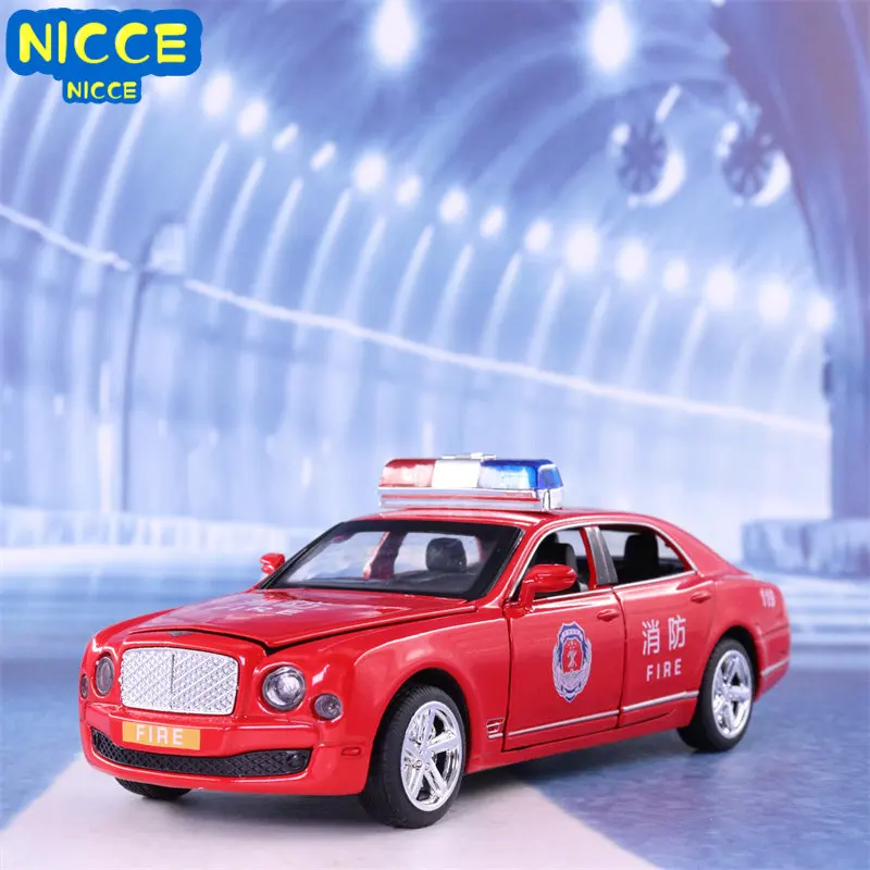 

Nicce 1:32 Bentley Mulsanne Car Fire Truck Diecast Metal Alloy Model Car Sound Light Pull Back Collection Kids Toy Gifts A116