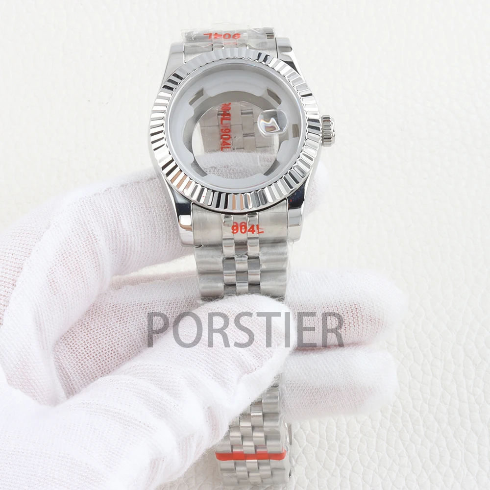 Фото Женские часы 33 мм NH05, водонепроницаемые до 100 м, для Seiko Datejust, механизм NH05 NH06, сапфировое стекло, браслет из нержавеющей стали. №4