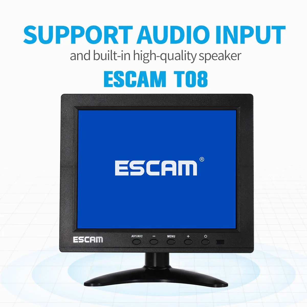 

ESCAM T08 8inch TFT LCD 1024x768 CCTV Monitor with VGA HDMI-compatible AV BNC USB for PC CCTV Security Camera