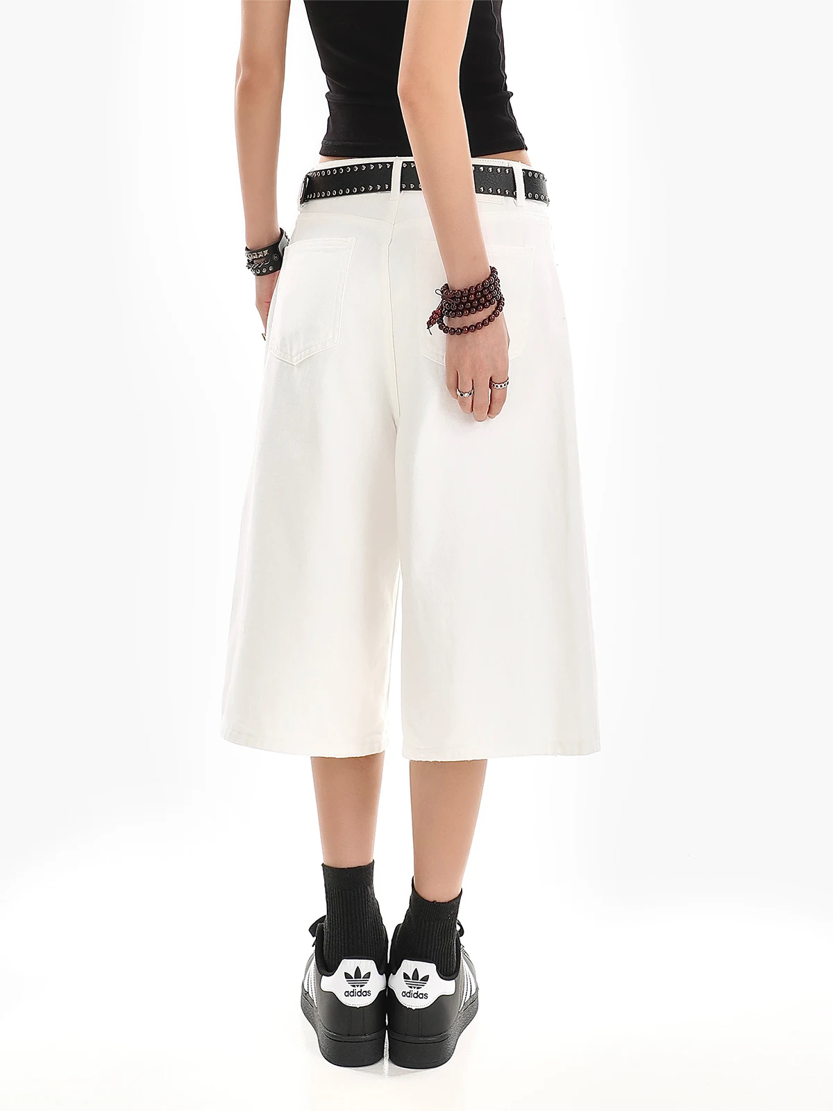 Шорты-бермуды женские джинсовые с завышенной талией модные повседневные Прямые