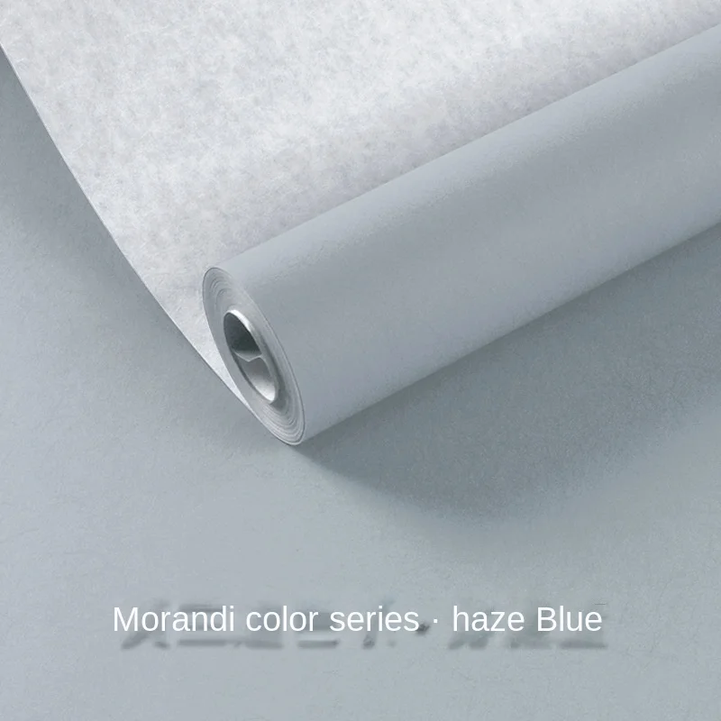

Nordic Style Blue Non-woven Waterproof Plain Solid Color Matte Wallpaper Home Bedroom Background Wallpaper Wallpap