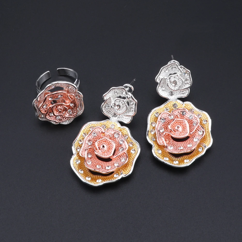 CYNTHIA новые модные Ювелирные наборы многоцветный Свадебный Кристалл Дубай