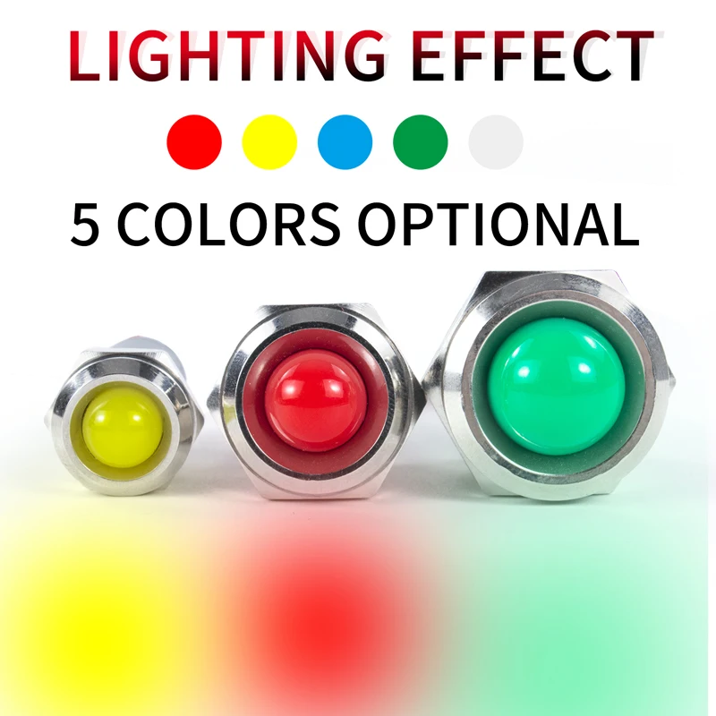 1 шт. металлический светодиодный сигнальный индикатор 3-6 12-24 220 В 6/8/10/12/16/19/22 мм |