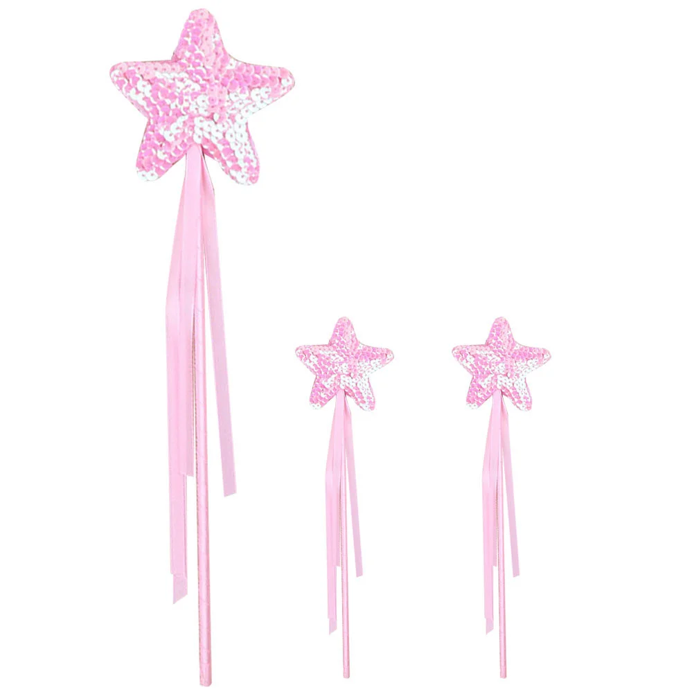 

3 Pcs Wand Decorative Fairy Angel Stick Novelty Rod Toys Plastic Adorable