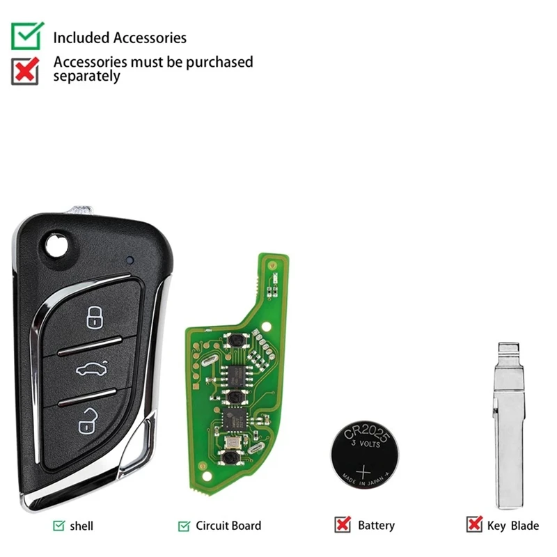 

For Xhorse XKLKS0EN Universal Wire Remote Key Fob 3 Button For Lexus Style For VVDI Key Tool