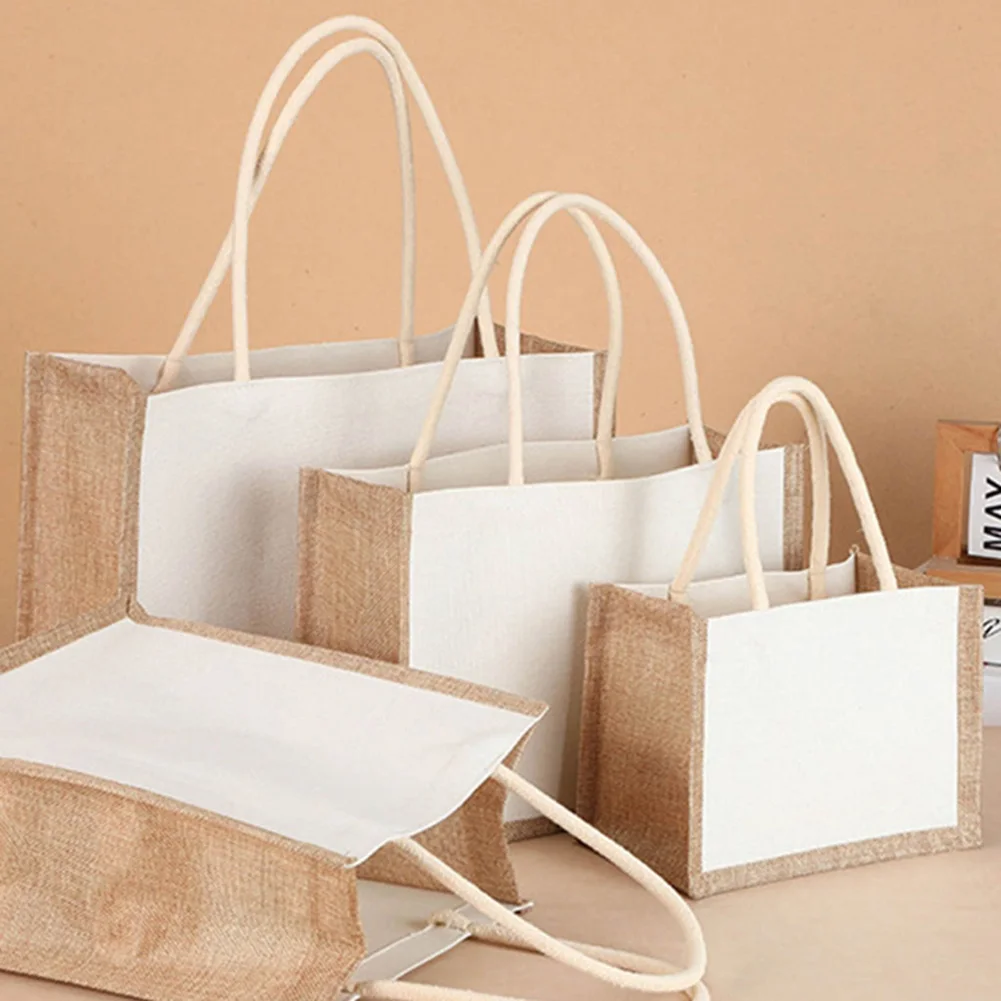 

Female Handbags Bag Purse Women Reusable Cloth Bag Shopper Capacity Bag Large Eco Jute For Shopping Grocery Burlap Bag Tote Bag