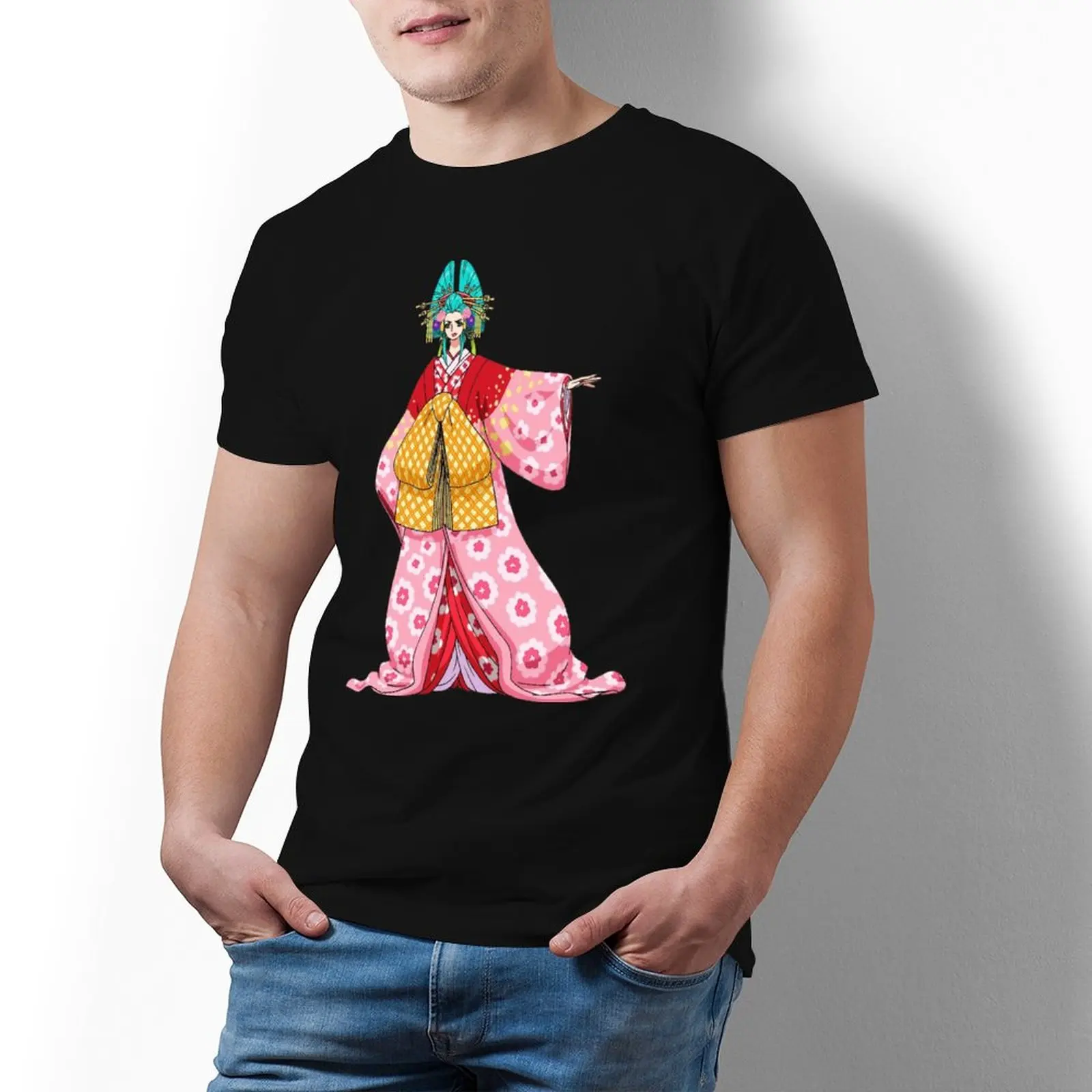

Bandai One Piece Kozuki Hiyori Japanese Style T Shirt Anime Short-Sleeve Casual T-Shirt Print Cotton Men Tshirt