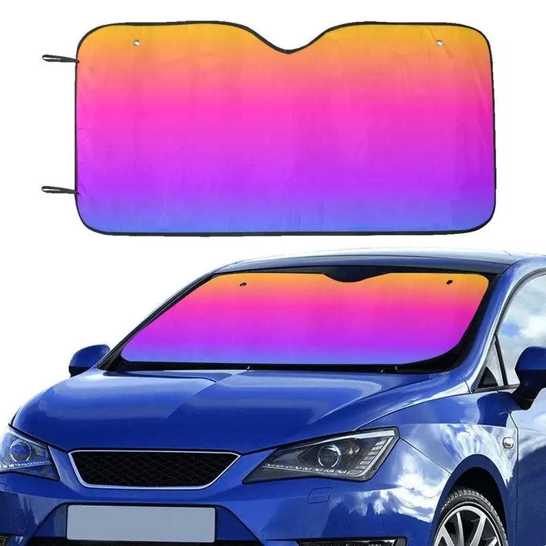 

Ombre Windshield Sun Shade, Purple Tie Dye Colorful funky Car Accessories Auto Vehicle Protector Window Visor Screen Cover Decor