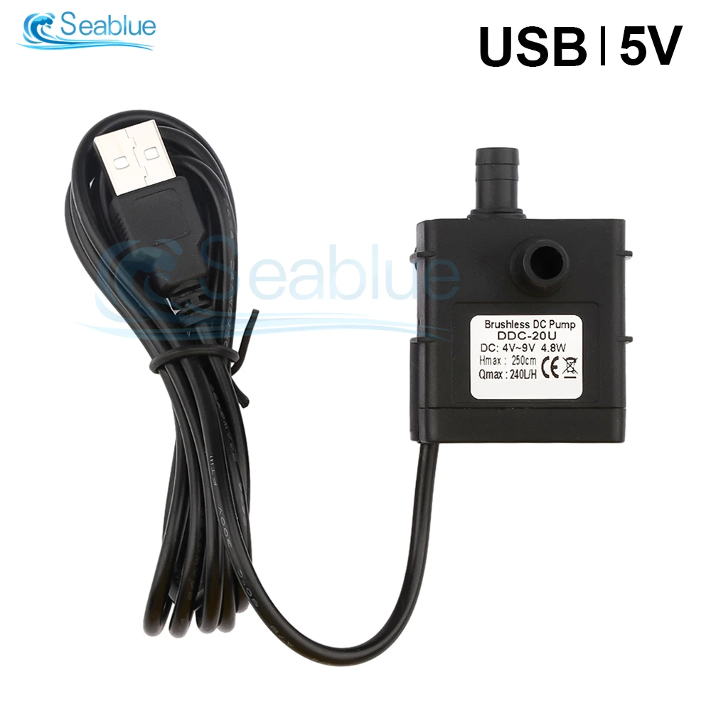 

DC5-24V 240L/h USB микро водяной насос бесшумный бесщеточный двигатель аквариум акваскеф искусственный фонтан гидропонная посадка овощей