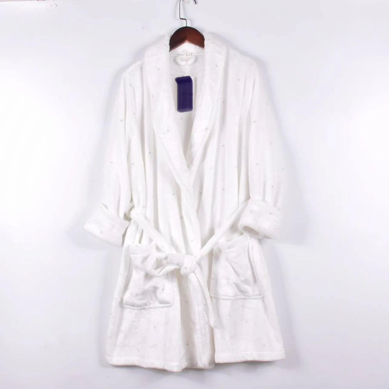 Autumn Winter Coral Fleece Nightgown Women Home Wear Nightdress Gown Soft Comfortable Polka Dot Ladies Robe