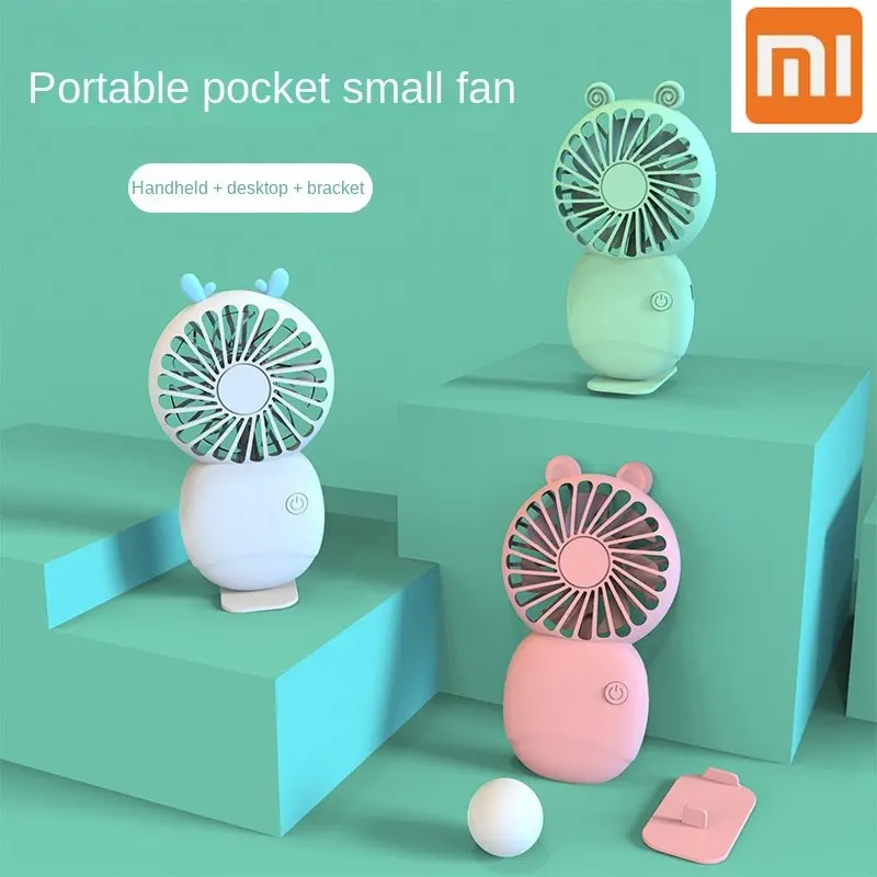 Xiaomi Electric Fan New Handheld Pocket Mini Small Fan Portable USB Charging Electric Fan with Bracket