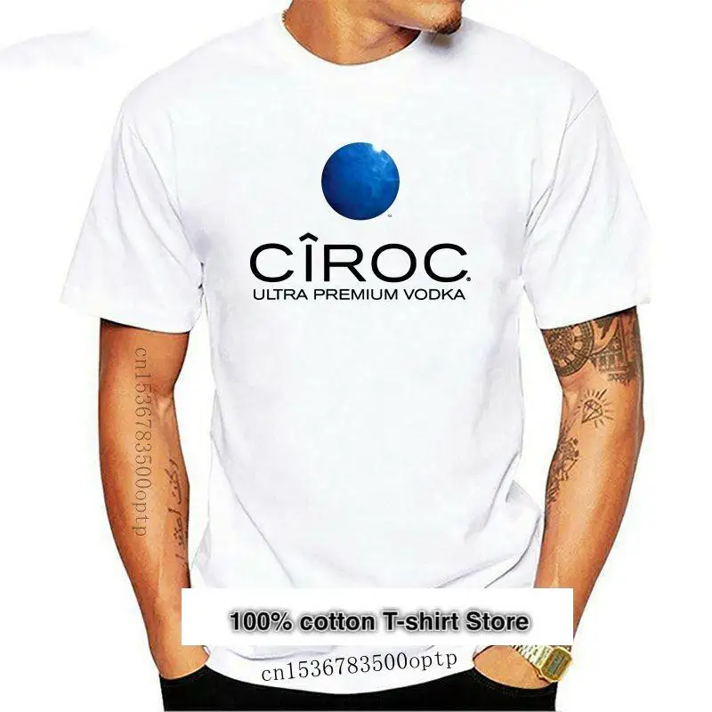 

Белый Camiseta с логотипом водки Ciroc, быстрое отслеживание высокого качества!