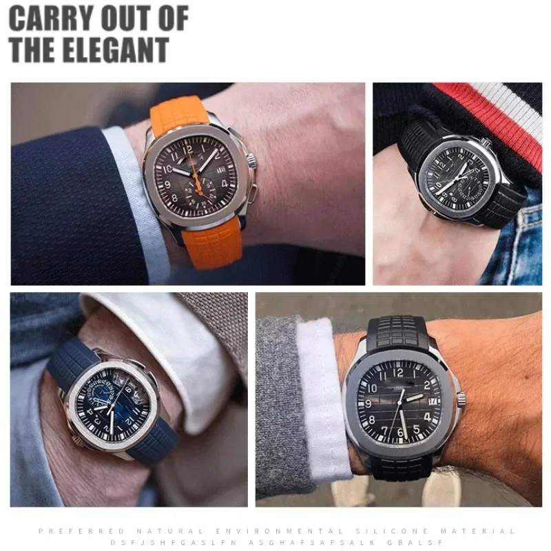 Ремешок Для Часов Из Силиконовой Резины 21 Мм Унисекс Patek Philippe Aquanaut Series 5164/5167