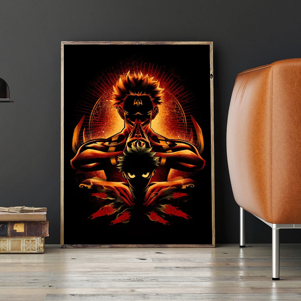 

Japanese Anime Jujutsu Kaisen Posters King of Curses Vintage Print Wall Art Canvas Painting Home Living Room Decoration Pictures