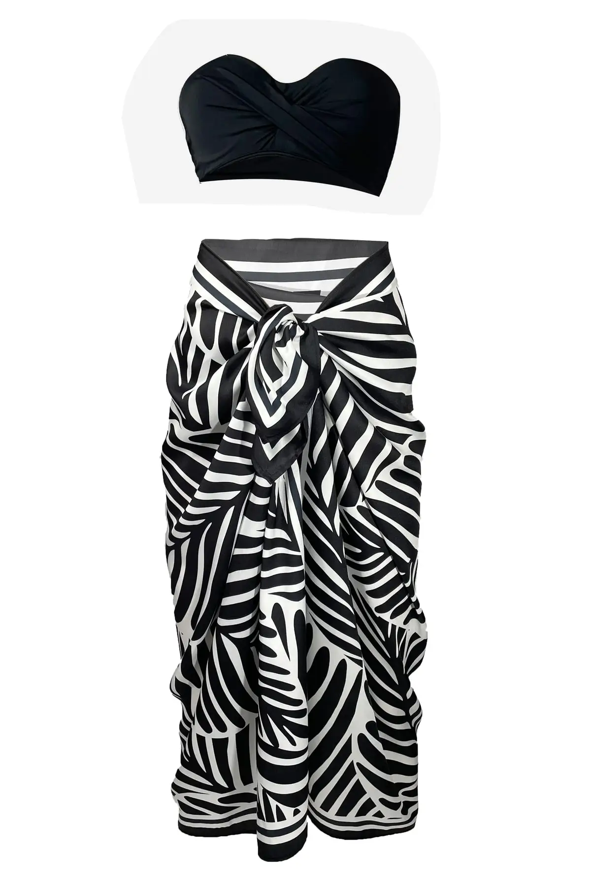 

Women's Pareo Lana black Leaf Pattern Non-Invisible Glossy Fabriccm * Cm Swimwear Cover Up Dress Sexy Tunic Suit Beachwear