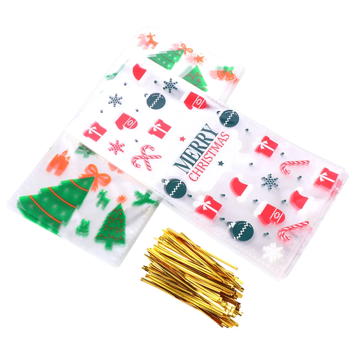 

Christmas Bags Gift Party Bagcellophane Cookie Favor Wrap Snack Goodies Candy Giving Treat Cello Self Adhesive Pouch Appletote