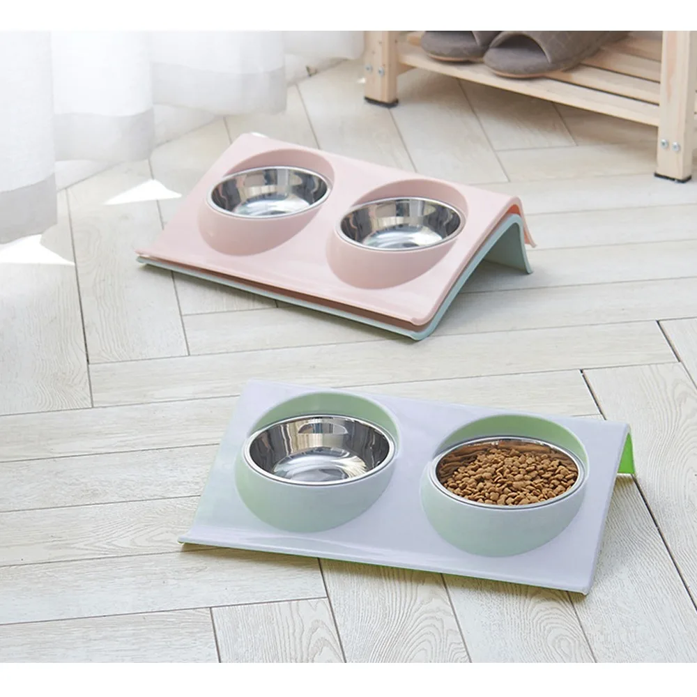 

Stainless Bowl Dog Steel Table Solution Cat Supplies Dog Bowl Water And Feeding Feeder Pet And Cat Double