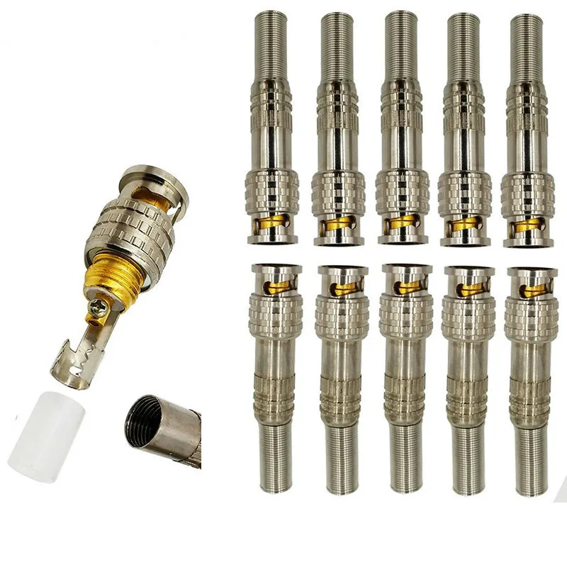 

10pcs male solderless BNC connector for security cctv camera system