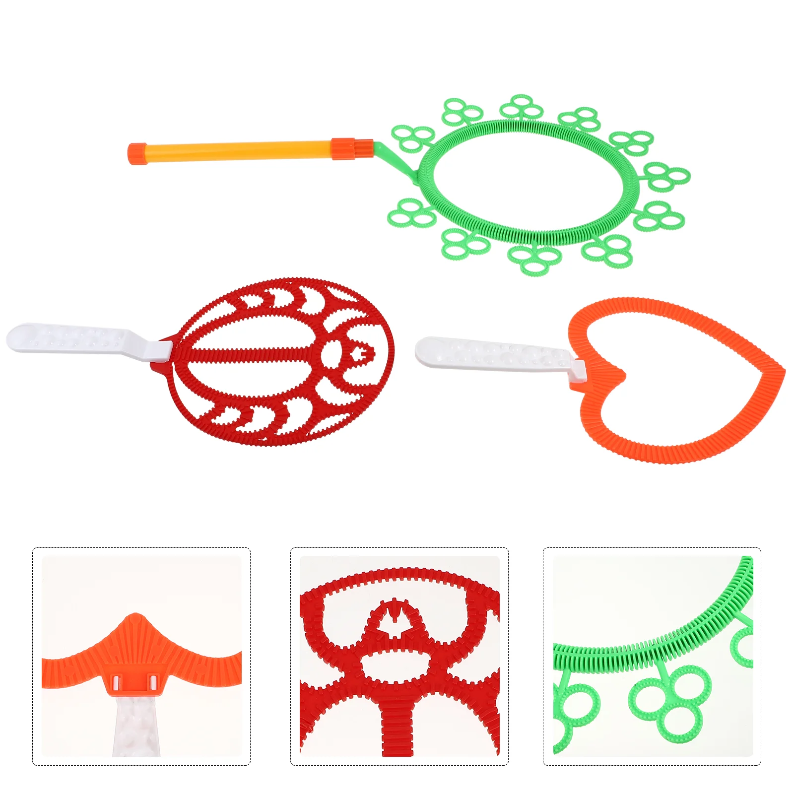 

3pcs Bubble Wands Set Plastic Large Bubble Wands Summer Outdoor Toys for Children