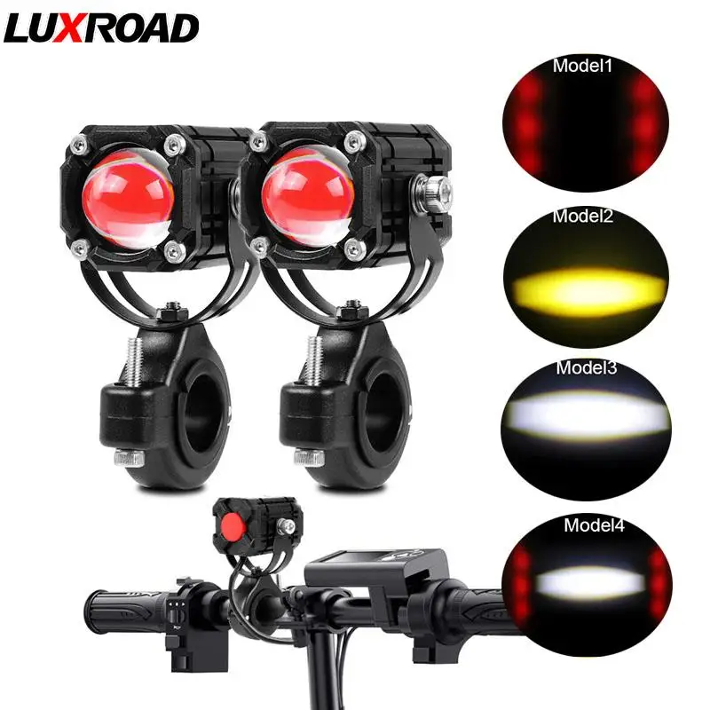 

4-режимная мотоциклетная противотуманная фара, вспомогательный прожектор, линза с кнопкой переключения, 2 провода, для электрического скуте...