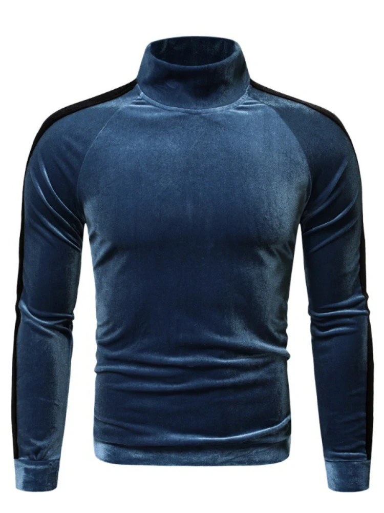 

Мужская Утепленная футболка с длинным рукавом, повседневный облегающий пуловер большого размера, Осень-зима