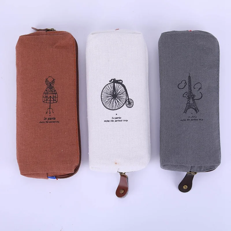 

Towers Linen Paris Stylish Retro Pencil Case Pencil Bag Paris Style Pencil Cases Stationery Material Students Office Supplies