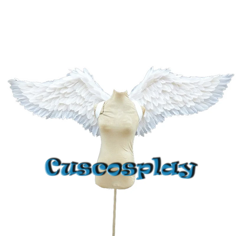 

Новое поступление, подиумный костюм с большими крыльями из перьев для костюмированной вечевечерние НКИ на Хэллоуин, белые крылья ангела