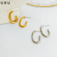 trendy jewelry golden drop earrings popular style simply high quality brass metal silvery plated women earrings for party gifts