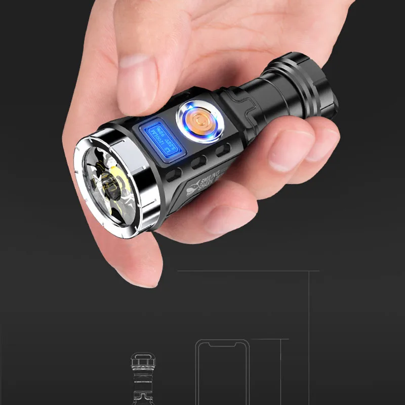 

Rechargeable Flashlight Outdoor Lighting Camping Lantern Tactical Flashlight Rechargeable Light For Hunting Linterna Work Light