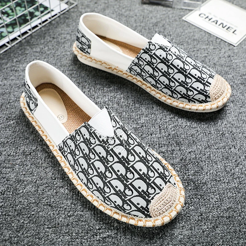 Breathable Linen Sports Casual Men's Shoes Comfortable Soft Outsole Summer Casual Flat Bottom Fisherman Driving Shoes Walking