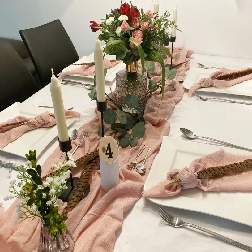 Ретро хлопчатобумажная марлевая ткань Скатерть текстурные столовые салфетки