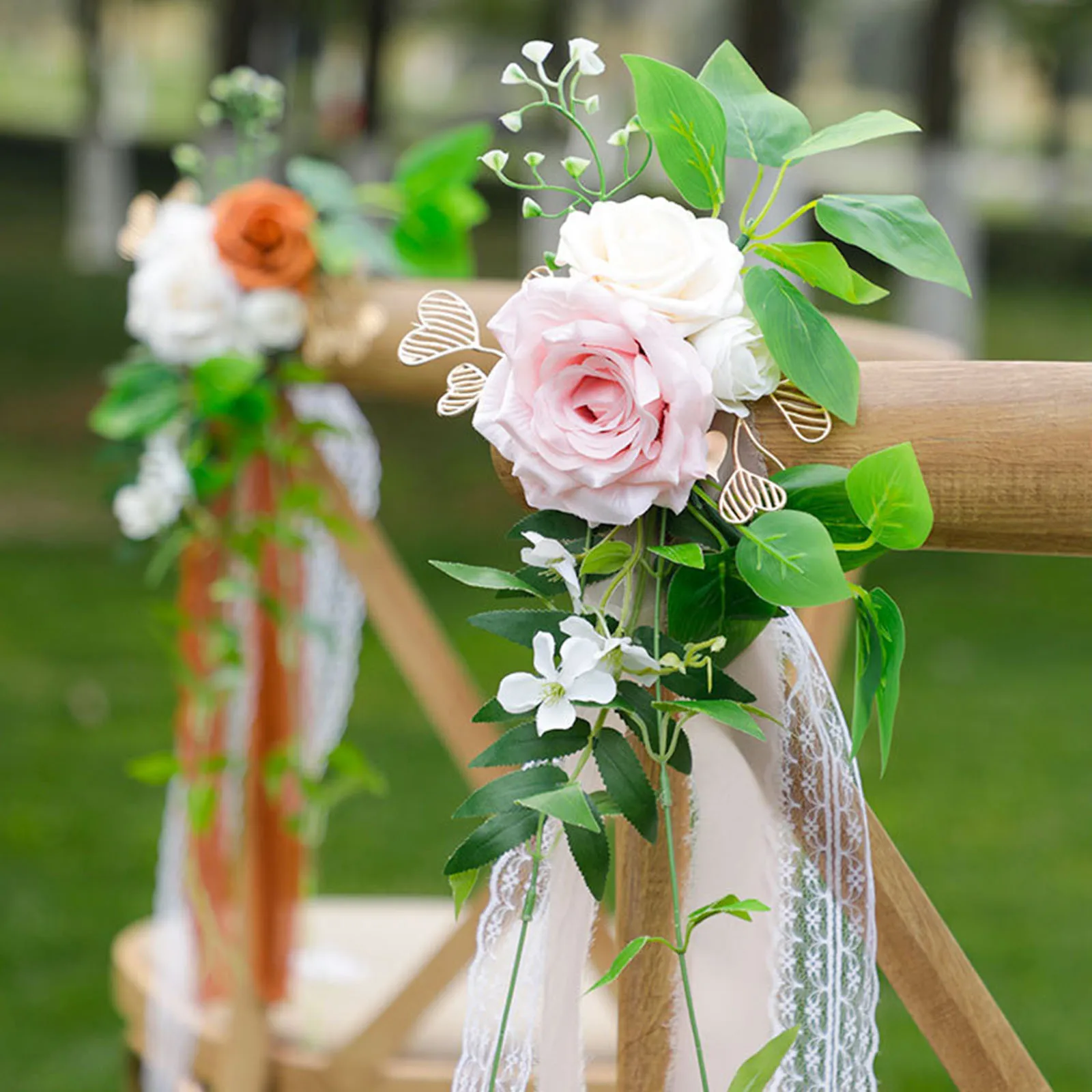 

Bride Artificial Flowers Wedding Decoration Chair Decor Flower Bouquet Artificial Plants for Wedding Supplies Free Shipping
